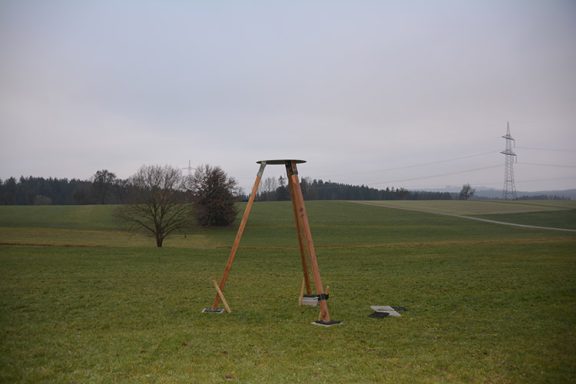 Sechseckjagdkanzel - Aufbau2 - Bock aufgestellt